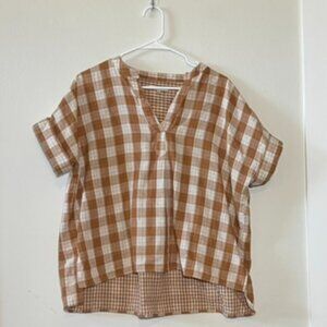 Madewell Gingham Top Size M